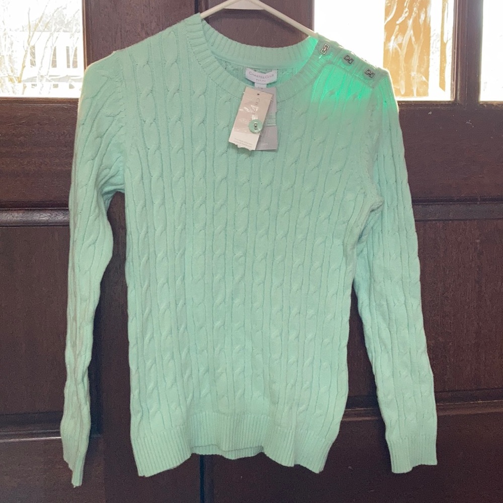 NWT Charter Club Petite Mint Green Sweater